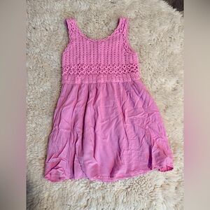 love, Fire Pink Crochet Top Kids Dress